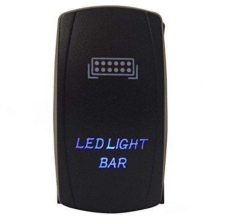 E Support 12V 24V Voiture Lumière Bleu LED Barre Lumineuse Interrupteur à Bascule Commutateur de Voiture Tableau Bord Interrupteur Bar Light