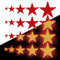 Tuqiang® Forma de Estrella Cinta Reflectante Impermeable Pegatina para Excavadora de Tractor Scooter Alta Visibilidad Cinta Adhesiva Reflectante 25 Piezas Rojo