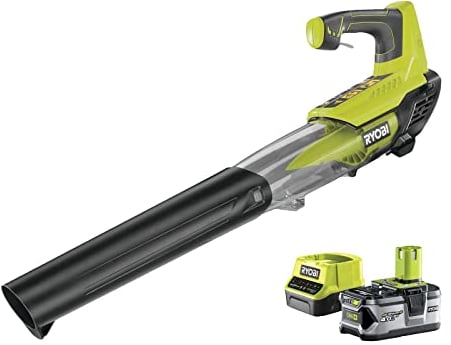 RYOBI Souffleur Jet Blower sans Fil 18V RBL18JB40F – 325 km/h, Turbo, Batterie 4.0Ah + Chargeur Inclus – Nettoyage Rapide Feuilles et Déchets Extérieurs