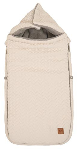 Kaiser 6567030 Kinderwagen Fußsack Knitty - Knit Design super soft, beige, beige