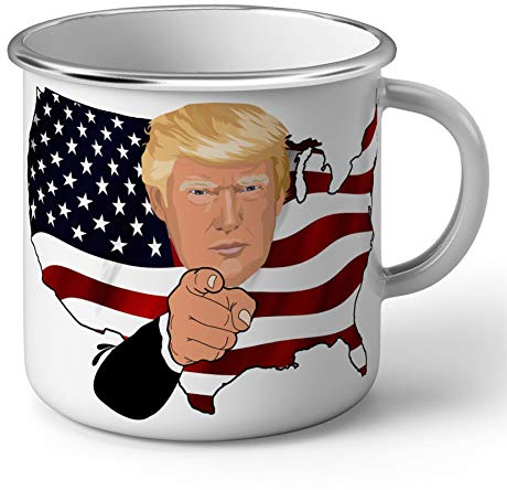 Fabulous Mug en Métal Emaillé Donald Trump Uncle Sam Caricature Humour USA