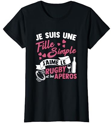 Joueur De Rugby Cool Hommes Filles Rugby Et Apéros T-Shirt