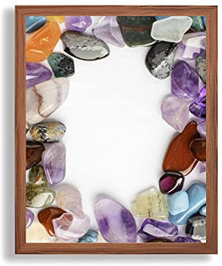 Bilderrahmen Opal X | 48x64 cm | Dunkles Nussbaumholz Dekor | Antireflex Kunstglas | Poster Puzzle Diamond Painting Drucke