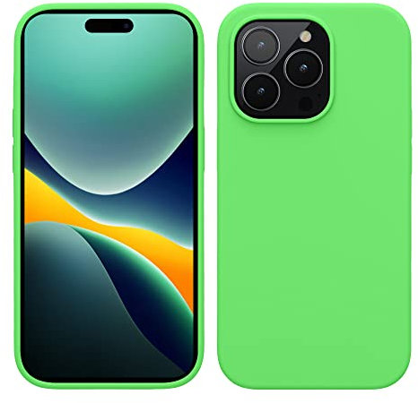 kwmobile Cover per Apple iPhone 14 Pro Custodia - Back Case per Caricatore Wireless - Antiurto e Flessibile in Silicone TPU - verde lime