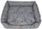 PaLulli Animal Hundebett Hundestall Abnehmbares Kissen Wasserdicht Maschinenwaschbar Weiches Polyester Haustierfreundlich Sehr langlebig 95x80x18cm Grau mit Hundepfoten