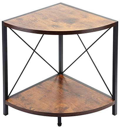 Safona Eckregal Küche mit 2 Ebenen, Gewürzregal Holz, Küchenregal, Küchen Organizer, Eckregal Küche Arbeitsplatte, Regal Küche Arbeitsplatte, Kleines Regal für Küche, Wohnzimmer, Büro, 30 x 30 x 38cm
