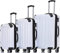 BEIBYE- 3er Kofferset Hartschalen-Koffer Reisekoffer Trolley Rollkoffer Set Reisekofferset (Weiss)