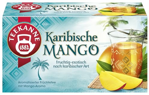 TEEKANNE Karibische Mango – Früchtetee mit Mango-Aroma – Fruchtig-Exotisch nach Karibischer Art – Vegan & ohne Zuckerzusatz – 20 Teebeutel (45 g)