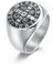 RobertDTesta Männer St. Benedikt Exorzismus Medaillon Ring, Katholische Exorzismus Kreuz Edelstahlring,Silber,7
