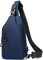 Mixroom - Monospalla Borsa Uomo Zaino Zainetto borsello a Tracolla Petto Porta USB Z26 Blu