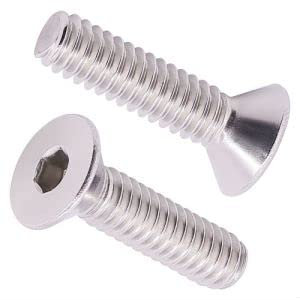M4-0.7 x 20 mm (80 piezas) Tornillos de tapa plana, acero inoxidable 304 18/8, rosca completa, tornillos hexagonales internos de cabeza avellanada, DIN7991