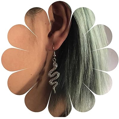 Yheakne Gothic Schlange Ohrringe Silber Schlange Ohrringe Punk Tier Schlange Ohrringe Ungewöhnlich Halloween Ohrringe Schmuck Für Frauen Und Mädchen