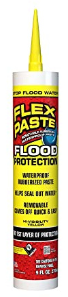 Flex Paste Flood Protection, 9 oz Cartridge, 1-Pack, Waterproof Rubberized Paste, Removable, Use on Windows, Doors, Garage Doors, Seams, Casings, Thresholds, Conduits, Vents, Ducts, and More