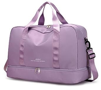 CORIOS Nylon Sporttasche für Herren/Damen Reisetaschen Duffle Bag Weekender Übernachtung Tasche Fitnesstasche Schwimmtasche Groß Trainingstasche Kabinenreisetasche für Reisen Sport Fitnessstudio Lila