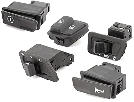 KIMISS Kit de Botón de Interruptor de Motocicleta, Kit de Botón de Interruptor de Motocicleta, Plástico, 5 uds., Kit de Botón de Intermitentes de Faro de Haz Alto y bajo para Gy6