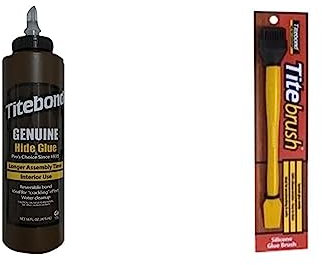 Titebond Colle Peau bois lamellé collé directement verarbeitbarer Colle à bois, 473 ml, 501/4 & 16330 TiteBrush Applicateur