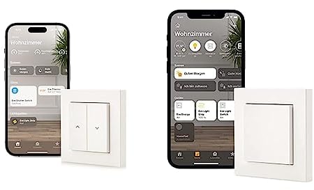 Eve Shutter Switch - Smarte Rollladensteuerung mit integrierten Zeitplänen & Light Switch – Smarter Lichtschalter, Einfach-, Wechsel- & Kreuzschaltung