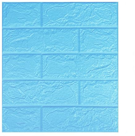 GUOKMN 3D Wall Panels Self Adhesive Brick Wallpaper 38×35cm DIY Wall Stickers Waterproof PE Foam Panel Wall Tiles for Bedroom Kitchen Living Room Bathroom Home Decor 5PCS Blue