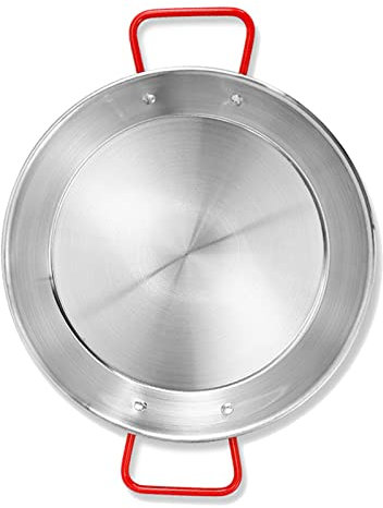 Walopola Padella in acciaio inox per uso quotidiano con manico anti-scottatura a doppio orecchio, facile da pulire, grandi padelle per piani cottura a induzione