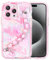 YEPO For iPhone 15 Pro Max Case Women Wrist Strap, Fashion Pink Heart Design Soft TPU Shockproof Protection Clear Phone Case Cover for iPhone 15 Pro Max Girls Cute