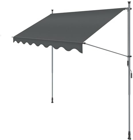 SUNNY GUARD Toldo Manual Retráctil 250cm, Toldo de Exterior de Manivela Regulable en Altura para Balcón Jardín Terraza, Antracita