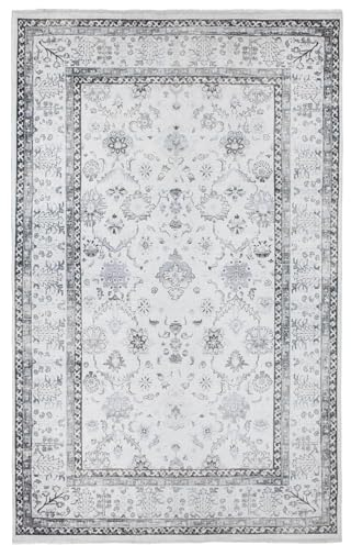 TESSO LIVING Moderner Vintage Boho Teppich - Sand 155 x 225 cm - Maschinenwaschbar und rutschfest Kurzflor Teppich - bringt Wärme in Wohnzimmer und Schlafzimmer