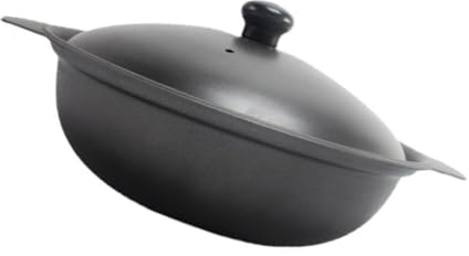COLLBATH Cacerola de Hierro Fundido de 20 Cm con Tapa para Estofado de Pollo Y Arroz Olla Coreana para Cocinar