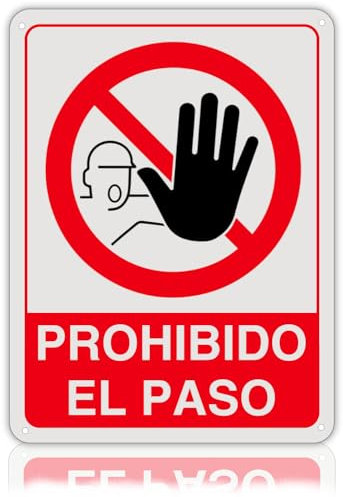 LEIASA Panneau Interdit le passage - 21 x 28 cm - Épaisseur 0,8 mm - Aluminium réfléchissant - Panneau Propriété Privée - Résistant Extérieur - Impression UV - Panneau Interdit de Passer