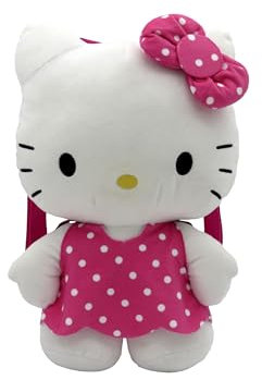 CyP Brands Hello Kitty, Sanrio, Rucksack, Plüsch, Taschen, Figur Hello Kitty, Weiß, offizielles Produkt, weiß, Estandar, Casual