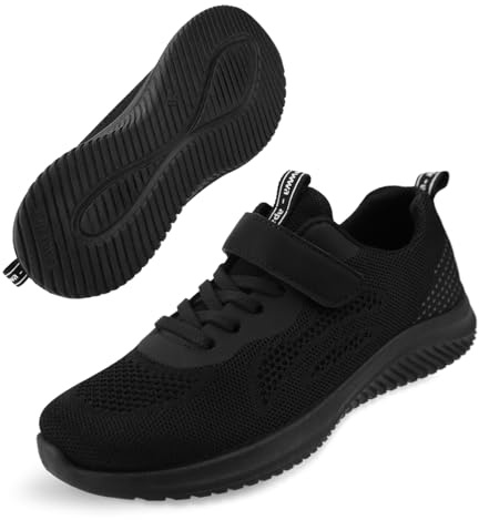 Apawwa Unisex Kinder Schuhe - Jungen Mädchen Sneakers, Kinderschuhe für Jungen und Mädchen, Kinder Sportschuhe Z396 Color Black Size 29