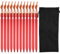 12Pcs Y Shape Aluminum Alloy Tent Stakes, 18cm Triangular Camping Pegs, Red Lightweight Storm Pegs, Metal Tent Pegs With Reflective Rope Storage Bag, Heavy Duty Hiking Rock Pegs for Outdoor Beach