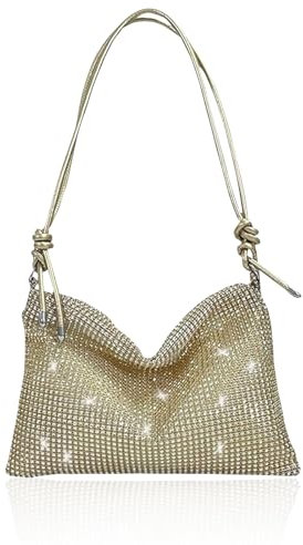 Yuqilin Glitzer Tasche,Clutch Gold Abendtasche Damen Glitzer Handtasche Tasche Glitzer Elegante Handtasche mit Reißverschluss Tasche Gold,für Abschlussball,Party,Alltag,Hochzeit,Abendessen