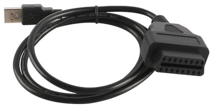 Sarini Câble adaptateur OBD2 vers USB 16 broches pour la lecture des codes d'erreur de diagnostic de voiture et la surveillance de l'ECU 1 m