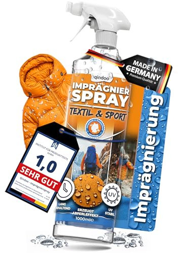 Qindoo Textil Imprägnierung - Imprägnierspray Jacke für Outdoor- u. Funktionstextilien Gore-Tex, Sympatex, Softshell – Wetterschutz für Freizeit, Sport und Arbeit