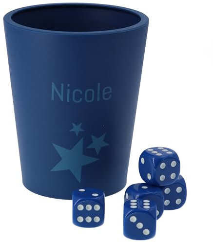 WeLoveDice - DiceCupFlex - Personalisierbarer Würfelbecher - Made In Germany (Jeansblau)