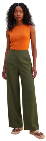 Roman Originals Smart Twill Wide Leg Pocket Trouser for Women UK - Ladies Everyday Holiday Spring Summer Comfy Soft Evening Vacation Work Party