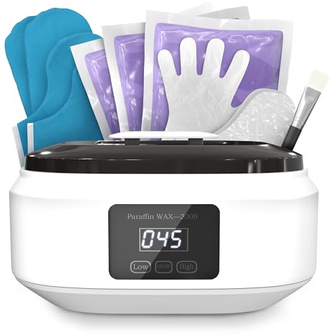 Paraffin Wax Machine for Hand and Feet – 3400ml Paraffin Bath with Fast Heating, Adjustable Temperature 2 Heat Modes, Wax & Accessories Kit – Relaxing Spa at Home & Smooth Skin on Hands, Feet & Elbows