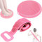 QUPOLPOL Brosse Dos Silicone Long Manche + Tapis Massage Pieds Douche – Kit Bain Exfoliant Antidérapant, Accessoire SPA Relax Maison pour Femme & Homme (Rose, standard)