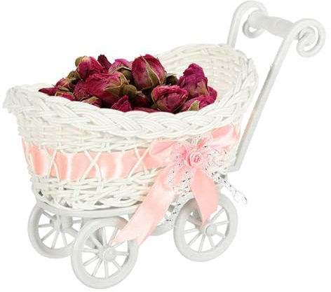 Cesta de flores tejida: organizador de paja hecho a mano, plantador de mesa rústico | Interiores decorativos al aire libre, el titular de la cesta natural para plantas, regalos y decoración del hogar