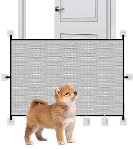 Cerca de la Puerta de Seguridad de Mascotas, Puerta de Seguridad de, Barrera de Mascotas Plegable, Materiales Resistentes, fáciles de Instalar, 110x72x2cm, Ideal para Divisor Temporal de la