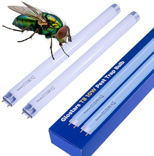 Glostars T8 F10W BL Tubi di Ricambio UV per Insetticida Elettrico, Tubo Fluorescente 34,5 cm Blacklight per Zanzariera/Acchiappamosche 20W – Confezione da 2
