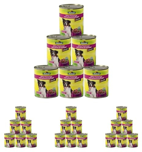 Dehner Lieblinge Hundefutter Senior, Lamm und Geflügel, 6 x 800 g (4.8 kg) (Packung mit 4)