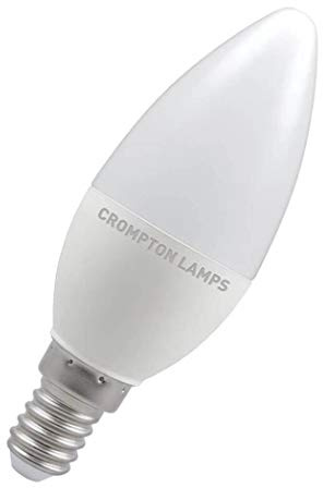Crompton Lamps LED Candle 5.5W SES-E14 (40W Equivalent) 4000K Cool White Opal 470lm SES Small Screw E14 Frosted Light Bulb