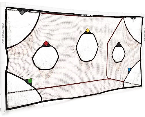 QUICKPLAY PRO Fußballtor Zielnetzemit 7 Scoring Zones - üben Fußballtorschüsse (Target Net 4,8x2,1M)