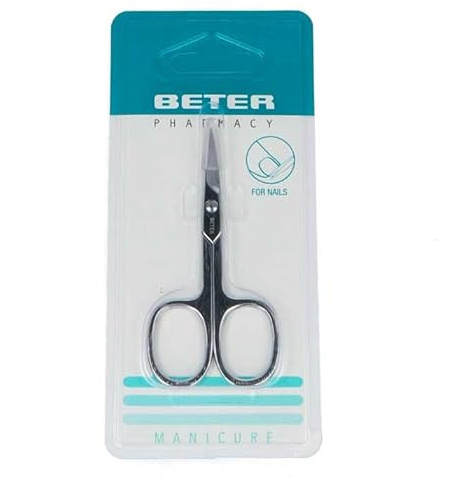 BETER Maniküreschere, gerade, verchromt, 9,3 cm, Schwarz, Standard