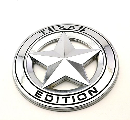 TEXAS EDITION STAR Chrom Metall Emblem Aufkleber (schwarz)