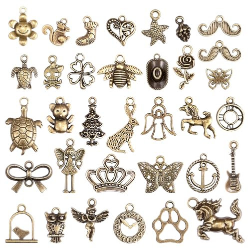 Naler 100 x Charms Anhänger Retro Antik Bronze Mischung für Schmuck Basteln