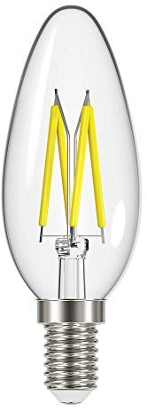 Biard Energizer 4W E14 Candle Filament LED Bulb SES Energy Saver Warm White 470LM