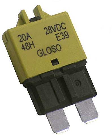 RKURCK 12V-28V DC Manual Reset Low Profile ATC Circuit Breaker Resettable Blade Fuse 20A