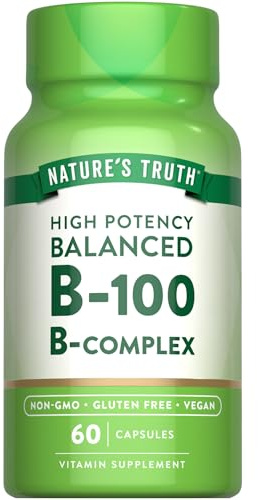 Nature's Truth Vitamin B Complex | 60 Capsules | High Potency B-100 | Non-GMO & Gluten Free Supplement